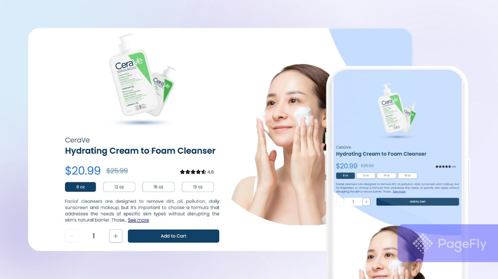 1 product beauty landing page