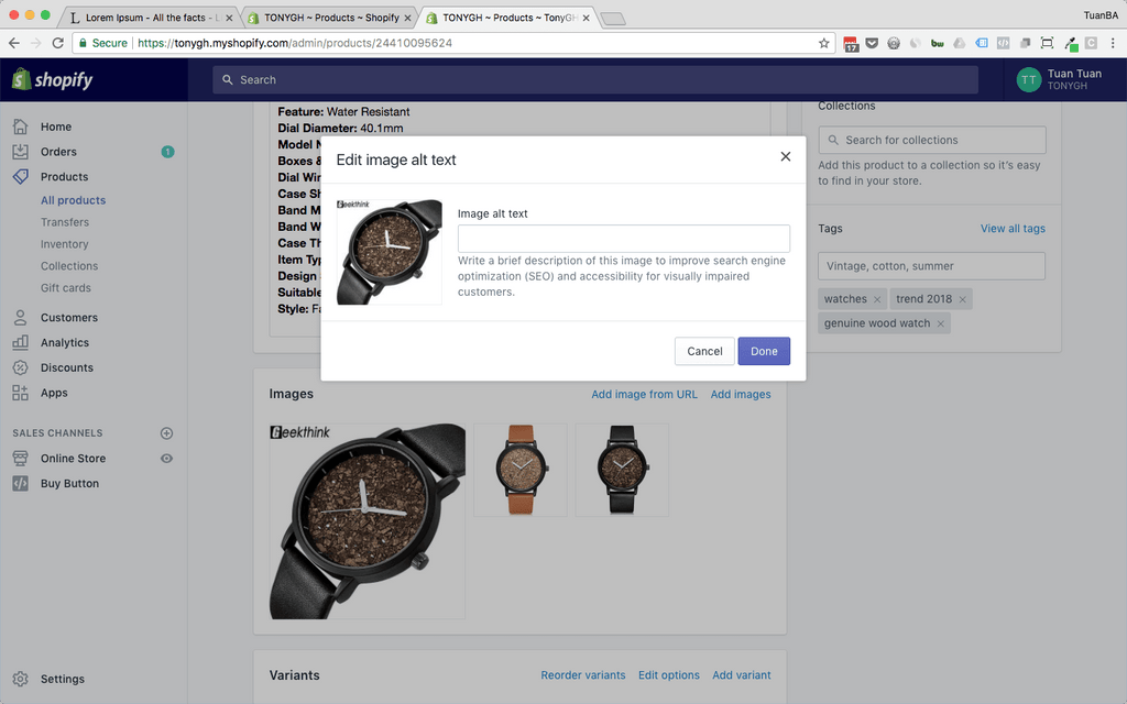 Adding ALT text to Shopify product images