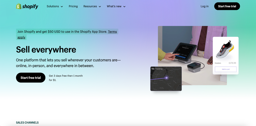 shopify's landing page targeting vitamin business