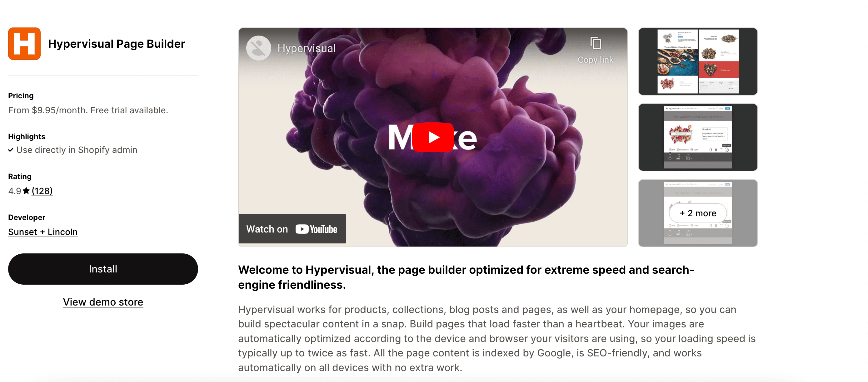 Hypervisual page builder for Shopify